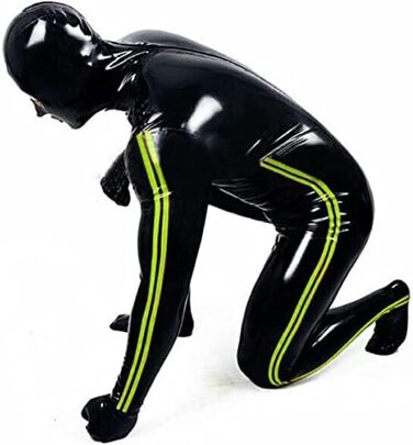 Комбінезон спортивний чоловічий з латексу, чорний, для косплею та фітнесу, 0.4 мм, регульований