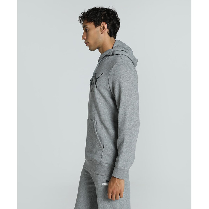 Чоловічий худі Puma ESS No. 1 Logo Hoodie з капюроном, сірий меланж (Medium Gray Heather), розмір XL