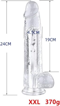 Анальний вібратор з кулькою для масажу простати та G-точки, з прозорого TPE, для чоловіків та жінок (XXL)