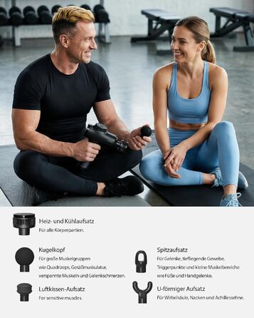Перкусійний масажер Naplor Massage Gun з функціями підігріву та охолодження для м'язів