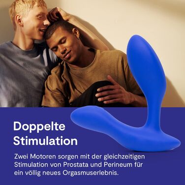 We-Vibe Vector: Масажер простати та перинеума для чоловіків - анальний секс-іграшка з пультом дистанційного керування - Bluetooth, силікон, блакитний