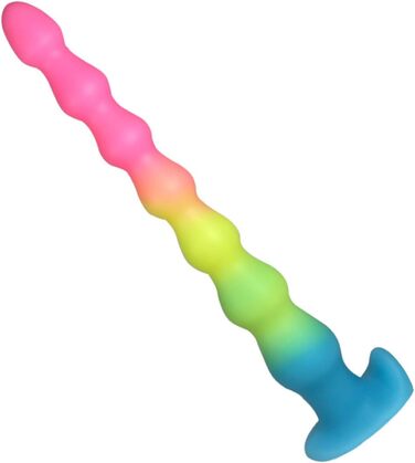 Анальний дildo Axcroo з м'якого силікону, 36 см, з кулями та ланцюгом, стимулятор простати, для чоловіків та жінок