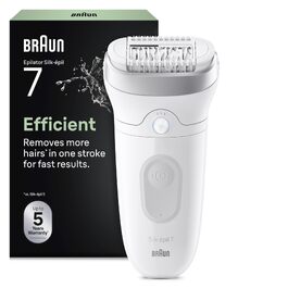 Епілятор Braun Silk-épil 7 7-011 для жінок, сріблястий: водонепроникний, для вологого та сухого використання, з бритвою та набором аксесуарів