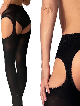 Чорні панчохи-шкарпетини до стегон Mila Marutti для жінок - Шкарпетки-панчохи, тісні, до стегон, непрозорі (L)