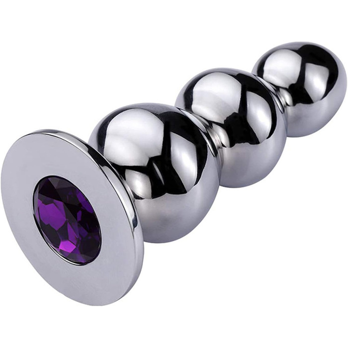 Анальний плагін з нержавіючої сталі з кристалами для простати - стимуляція, мастурбація (3 кульки)