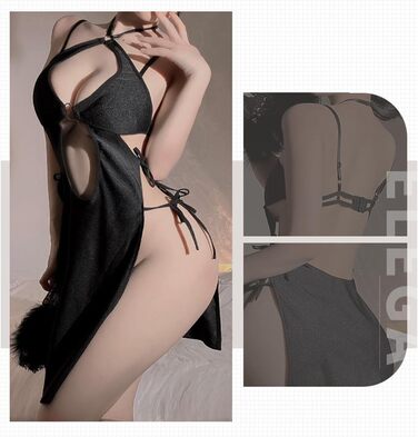 Костюм для косплею SNOMYRS: Чорна кішка, Диявол, Гот, Бійкіні, Qipao, Cheongsam, Служанка, Монахиня. Ідеально для фестивалів, Хелловіну, рейв-вечірок.