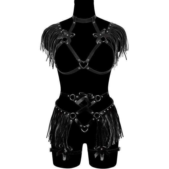 Жіночий корсет-набір з шнурівкою, корсет, шкіряний пояс, аксесуари для тіла, гарнітура, чорний. Ідеально для вечірок, танців, готичного стилю.