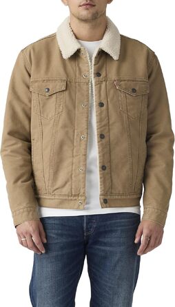 Чоловіча джинсова куртка Levi's Sherpa Trucker з підкладкою з шерпи, колір Ermine, розмір L