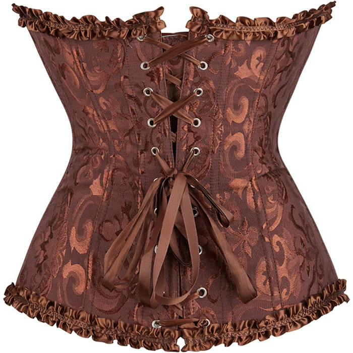 Корсет Daen Korsett для корекції фігури, бюстгальтер-корсеть, готичний стиль, шнурівка, бюстгальтер (Коричневий, S)