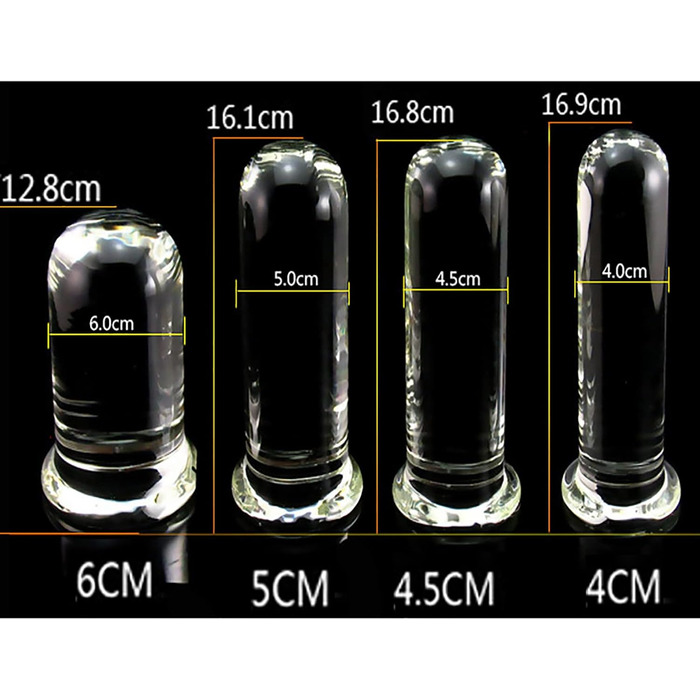 Скляний анальний дildo SAUVASFZ з сукупником, 4-6 см, для масажу простати та анального секса