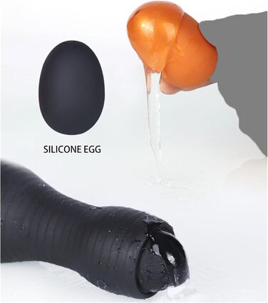 Анальний дилдатор-яйце з силікону ZDJBFA, великий овоїд, для дорослих, чорний