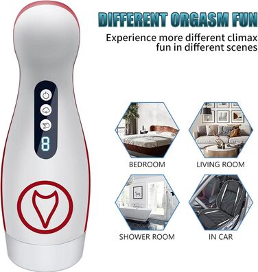 Електричний мастурбатор для чоловіків QgLust з 7 режимами вібрації та 7 режимами всмоктування, з інтегрованою голосовою взаємодією