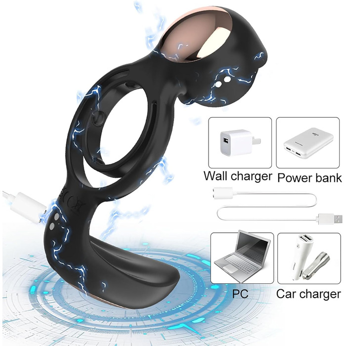 Вібраційний кільце для статевого члена TOUNID з 12 режимами вібрації, пультом дистанційного керування. Еротична іграшка для чоловіків, масажер яєчок, кок-кільце. Електрична іграшка для чоловіків, самостійна мастурбація (чорний)