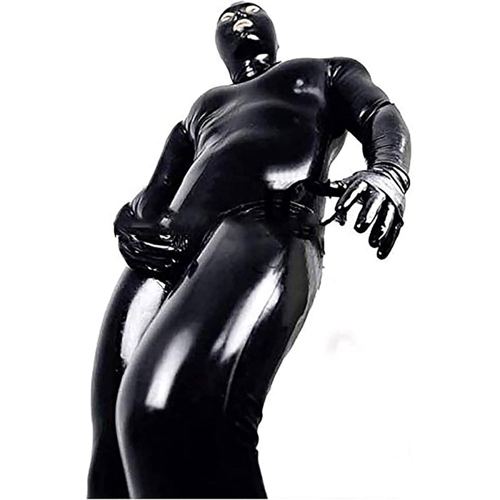 Чоловічий латексний костюм IQOAIJ: сексуальний латексний комбінезон з блискавкою, PVC боді для клубів, XL
