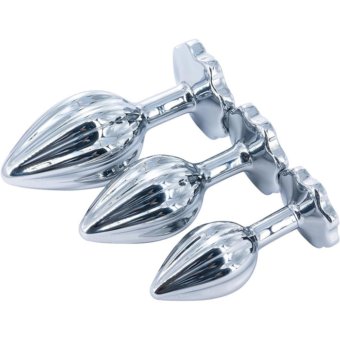 Набір Linman 3 шт. металевий анальний плагін з кришталевим діамантом для жінок, початківців. Можна носити зовні. Екстремальний секс-іграшка, анальний плагін, пеніс-ділда, для дорослих, мастурбатор.