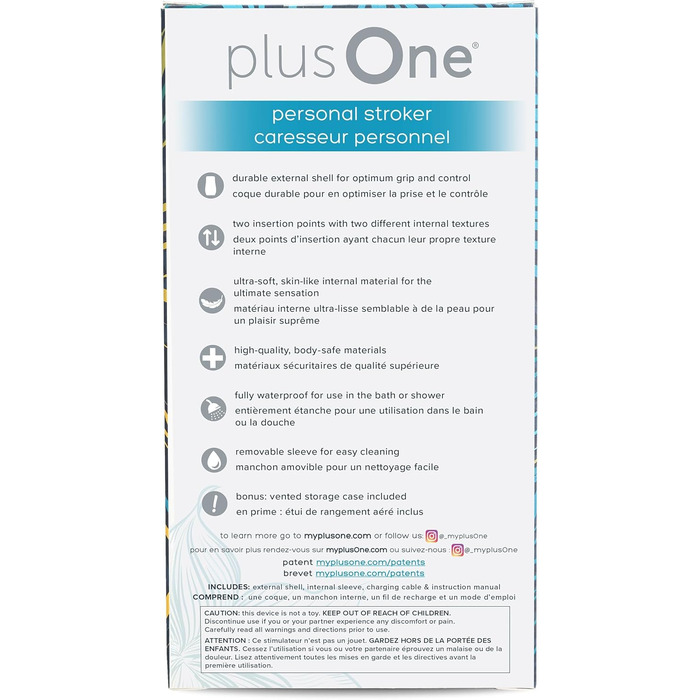 Персональний строкер для чоловіків plusOne, ультрам'який, повністю водонепроникний, дискретний дизайн