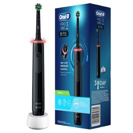 Електрична зубна щітка Oral-B PRO 3 3000 CrossAction, 3 режими чищення, 360° контроль натискання, чорна