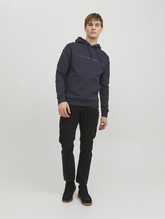 Чоловічий худі Jack & Jones JJESTAR Relaxed Fit, темно-синій, розмір XL