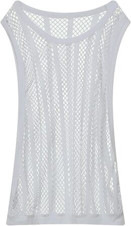 Чоловіча майка з сіткою та смугами, прозора, без рукавів, з вирізами, сітка, зелена (L, білий)