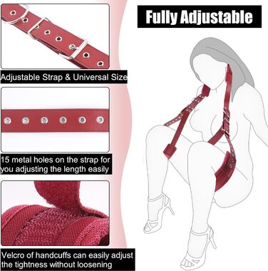 Набір для БДСМ: мотузки, наручники та фетшлі для пар. Червоний