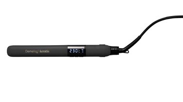 Професійний випрямляч для волосся 2-в-1 Demeliss Black Ceramic: кераміко-турмалінові пластини з кератином, регулювання температури 150-230°C, цифровий дисплей, ефект гладкості та локони