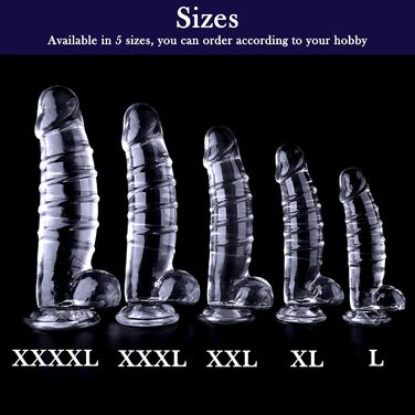 Анальний дилда BDSMLOVE XXXXL, прозорий, з присоскою, великий, для жінок та чоловіків