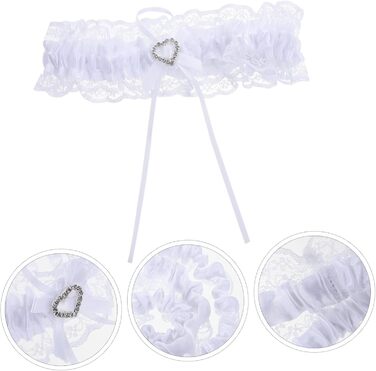 Набір мереживних стрічок для ніг (4 шт.) SHERCHPRY – аксесуари для весілля та урочистих подій, білі мереживні стрічки для ніг, 18x4 см