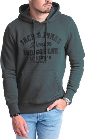 Чоловіче худі з капюшоном Jack & Jones Logo edona age Mika 4, темно-сіре (S)