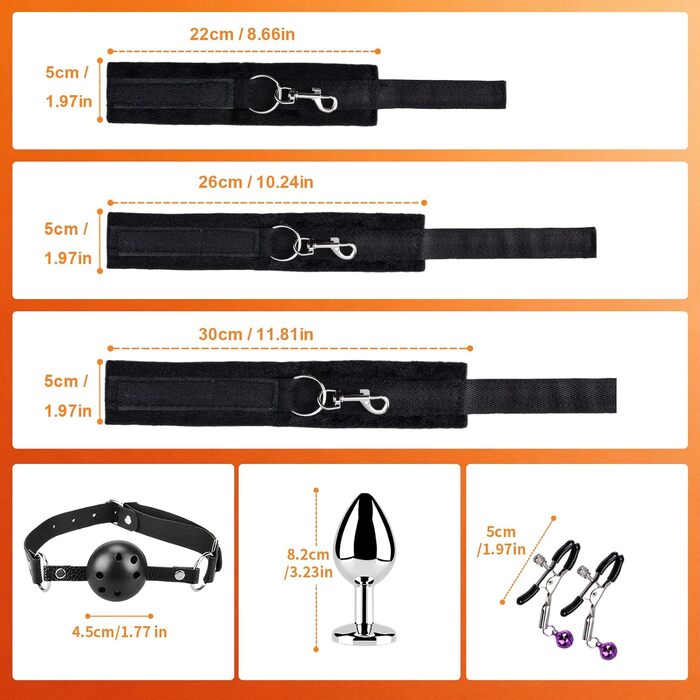 Набір для БДСМ з шкіри: фетіш, сексуальне рабство, для дорослих, 19 предметів (чорний)