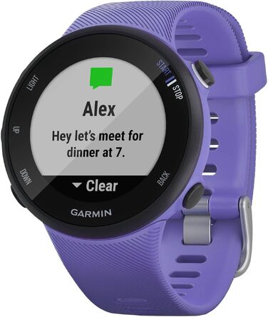 Спортивний GPS-годинник Garmin Forerunner 45 для бігу, фітнес-трекер з вимірюванням пульсу та планами тренувань (Білий, Small)