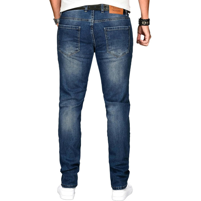 Чоловічі джинси Alessandro Salvarini Slim Fit з ефектом Washed, середньо-сині, стрейч (32W / 32L)