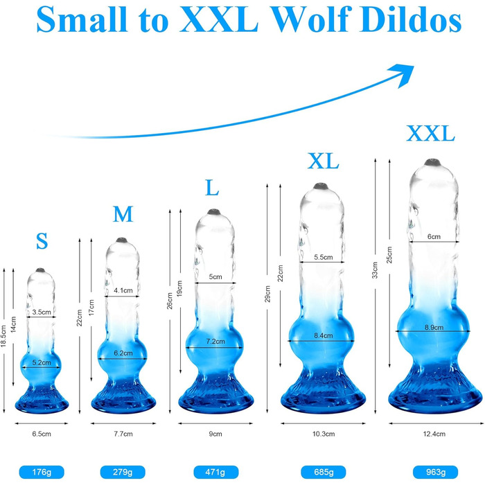 Анальний дildo Difemstoy з сильним присоском, стимулятор G-точки, іграшки для дорослих для жінок, чоловіків, пар (S, блакитно-прозорий)