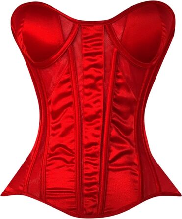 Корсаж дамський середньовічний, сексуальний костюм пірата для жінок, бюстгальтер для великих грудей, фігуроформуюча білизна, ідеально як спідня білизна, жіноча білизна, карнавальний/геловінський костюм, костюм пірата, шейпвеар (XL, червоний)