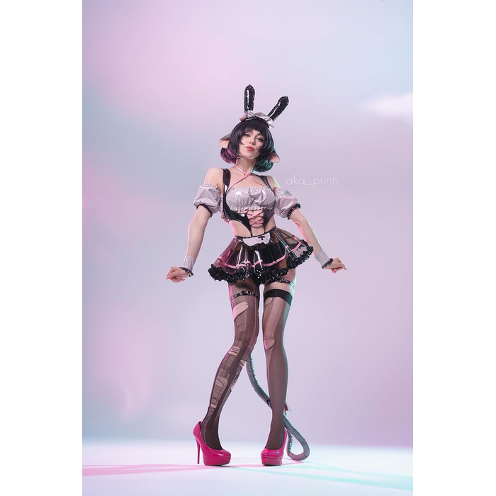 Костюм горничної KORURACLUB: чорний, преміум PU, косплей, жіноча білизна, зайчик