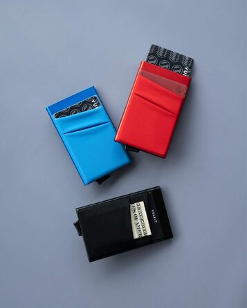Чоловічий картхолдер VULKIT з RFID/NFC захистом, міні-гаманець для 5-7 карт та купюр, чорний