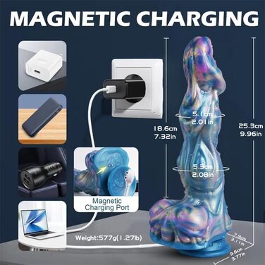 Анальний вібратор Jpscor Monster з нагріванням, 10 режимів вібрації та стимуляції G-точки та простати