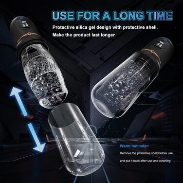 Електричний масажер для чоловіків, пеніс-насос з 5 режимами телескопічної дії, 5 режимами обертання та 10 режимами вібрації, чорний