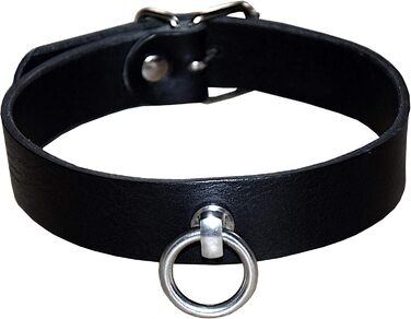 Преміум шкіряне намисто-замок для BDSM, чорне, ручної роботи, розмір L/XL, унісекс