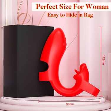 Вібратор для клітора з функцією язика – стимулятор, 10 режимів вібрації, водонепроникний та перезаряджуваний, міні вібратор з силікону для G-точки та сосків, еротична іграшка для жінок та пар