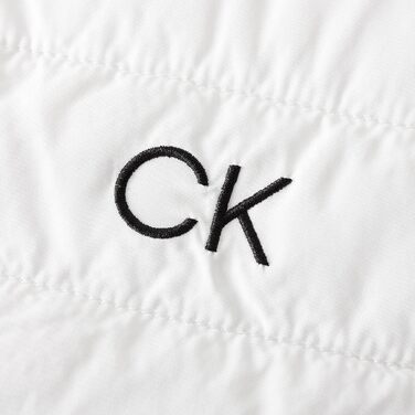 Чоловіча гібридна куртка Calvin Klein 2026 з воротником-стійкою, стібаний фліс, біла, розмір XXL