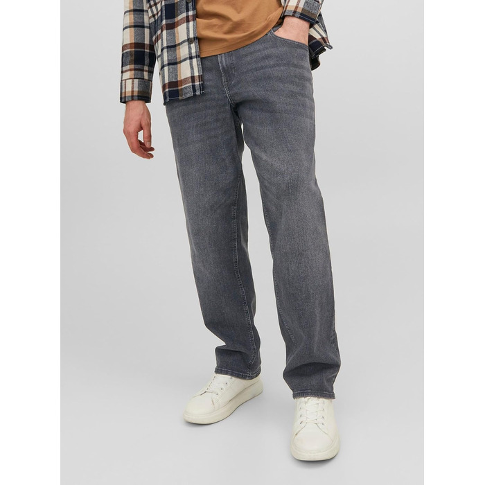 Чоловічі джинси Jack & Jones JJIMIKE Tapered Fit (завужені), великий розмір, чорний денім, 42W / 32L