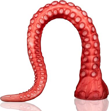 Анальний дилдо Nothosaur ALLA Platinum-Silikon 55см з присоском для жінок та чоловіків, червоний, з ефектом нагрівання