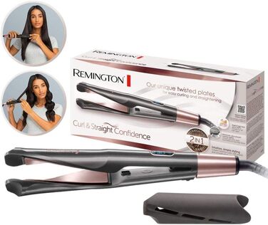 Іонійний фен-стайлер Remington Curl-Straight D5707 2в1 для завивки та випрямлення волосся (2200W, з дифузором, конічною насадкою та круглою щіткою 45мм)