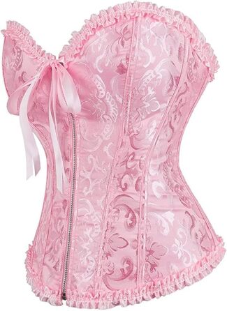 Корсет-топ Daen Korsett з шнурівкою для живота, великі розміри (6XL), рожевий