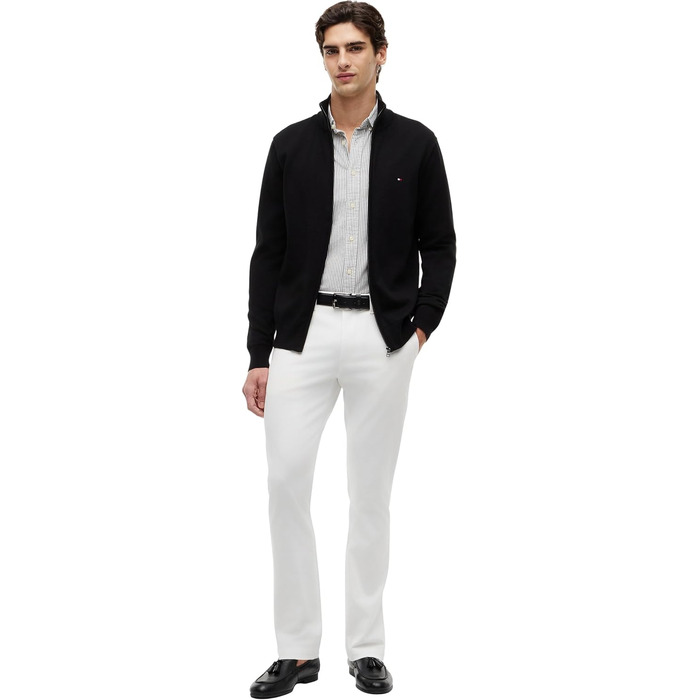 Чоловічий світшот Tommy Hilfiger Essential Cotton Zip Thru з коміром-стійкою та блискавкою, чорний, розмір S