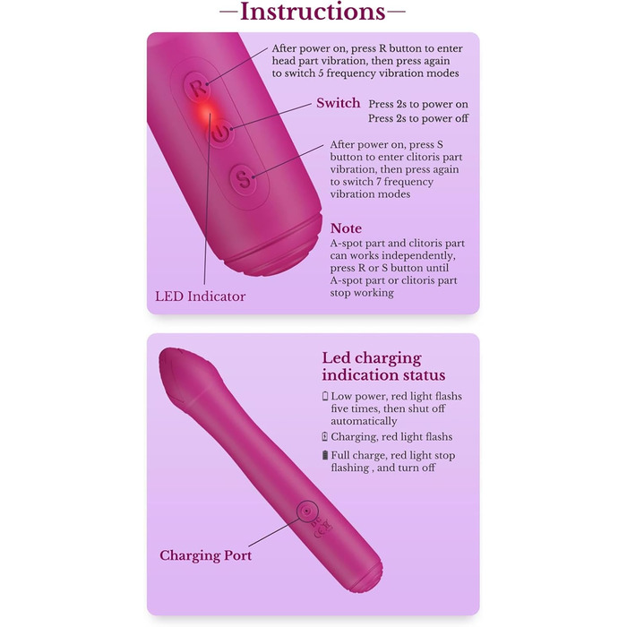 Вібратор G-Punkt Класичний, 12 режимів вібрації, силіконовий вібратор для жінок, інтимні іграшки для дорослих