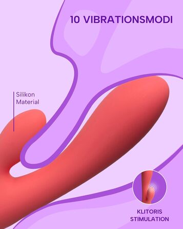 Вібратор для жінок MySecretCase Rabbit 21 см з насадками для клітора та G-точки, 9 режимів, з язичком, набір для пар Uva Fragola