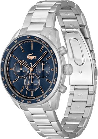 Чоловічий годинник Lacoste Chronograph з колекції Boston, кварцовий, зі сталевим браслетом Mesh (темно-синій, Metal)