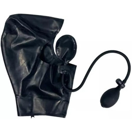 Костюм з латексу та маска з латексу GAYLOP - чорний, з вирізами для очей, носа та рота