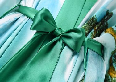 Шовковий халат-кімоно Ledamon для жінок, довгий, 100% шовк - класичний квітковий халат, нічна сорочка (універсальний розмір, пейзаж, весна)